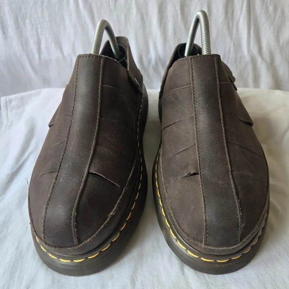 Dr Doc Martens Jaycee Leather Fisherman Sandals Brown Size Men's 10/Women's 11